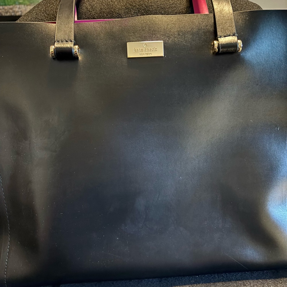 Kate Spade Anelle Black and Sweetheart Pink Tote Bag